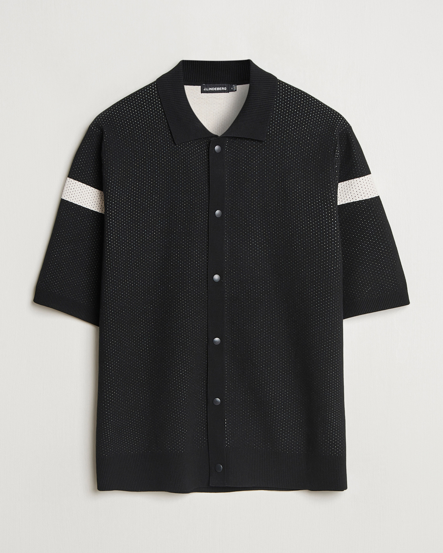 J.Lindeberg Rayne Short Sleeve Knitted Shirt Black