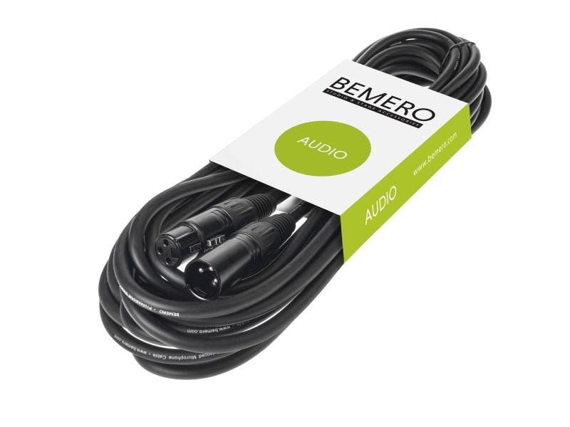Bemero XLR-Kabel XLRf XLRm symmetrisch 10 m, Schwarz Professionelles, symmetrisches XLR-Mikrofon- und Linekabel