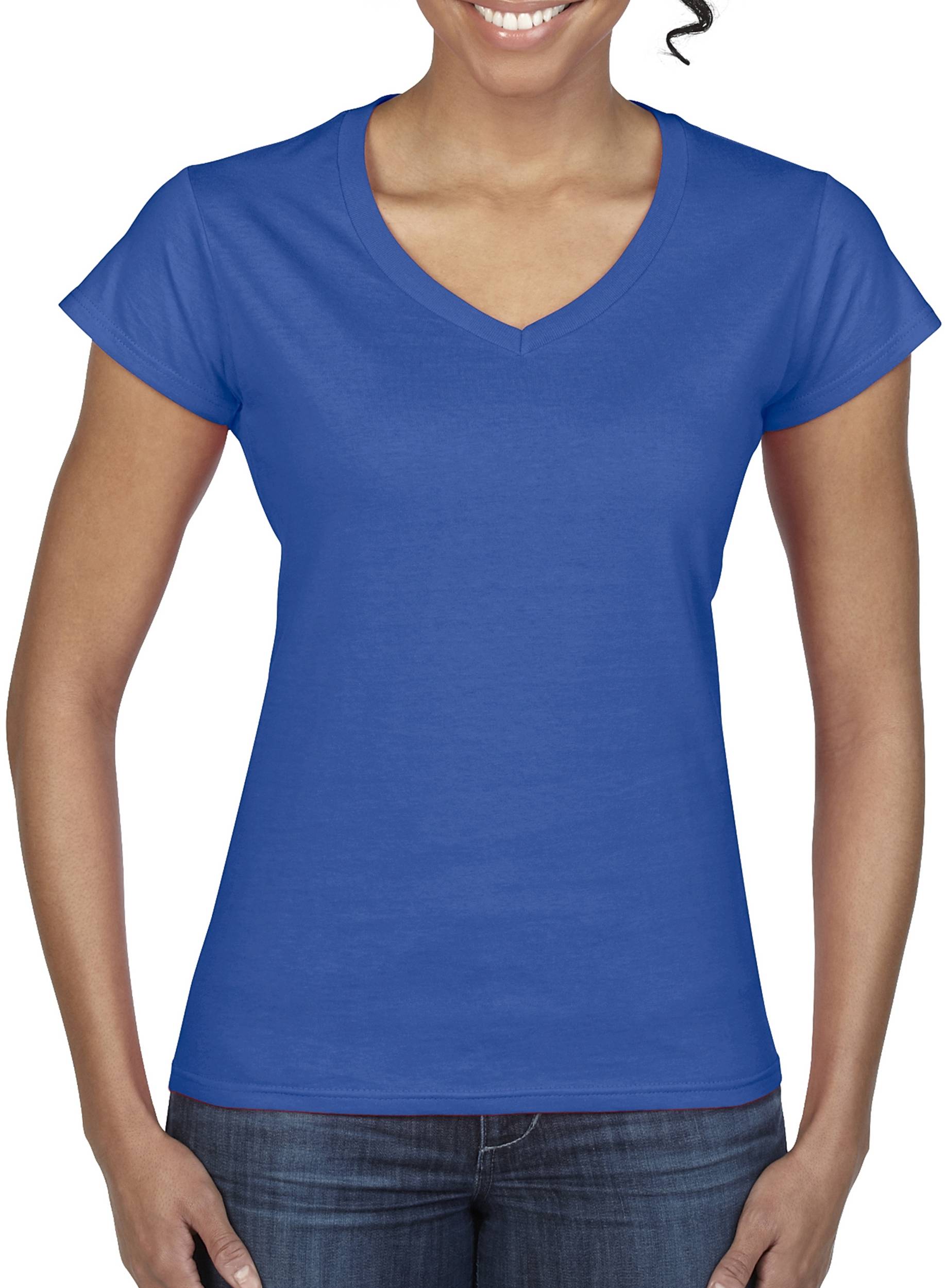 Gildan GD078 - T-shirt Femme Col V Style Doux et Élégant