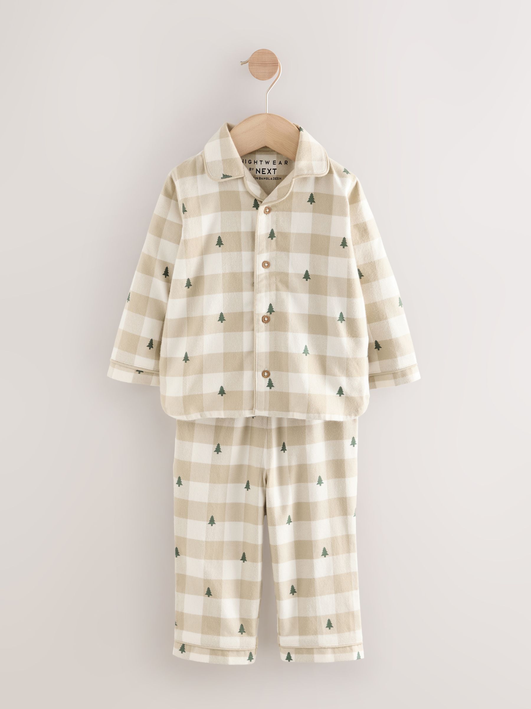 Neutraal geruit - Matching Family - Kerstpyjama met knoopsluiting (9mnd-16jr)
