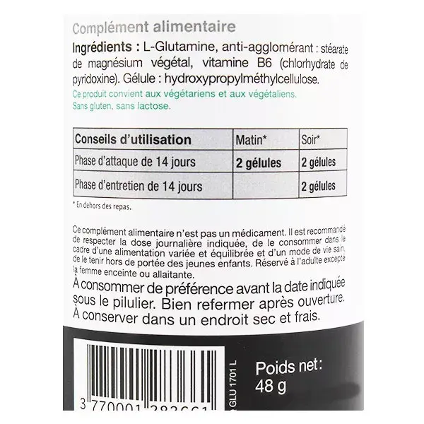 NHCO Acide Aminé L-Glutamine 84 gélules