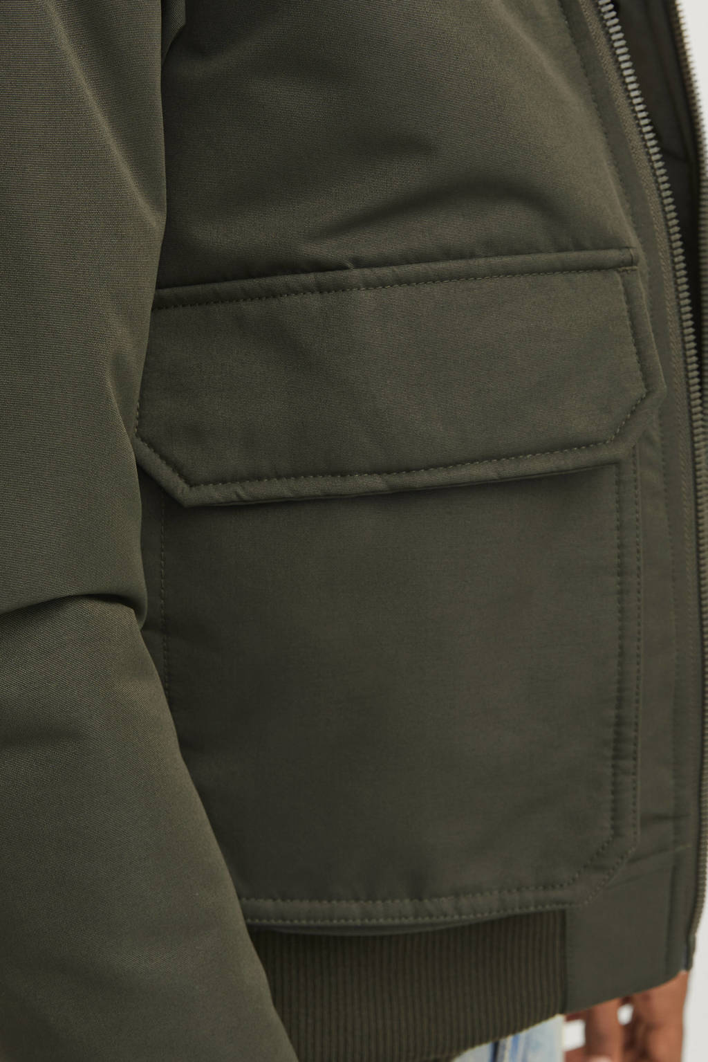 JACK & JONES bomberjack winter JJECONSTRUCT donkergroen