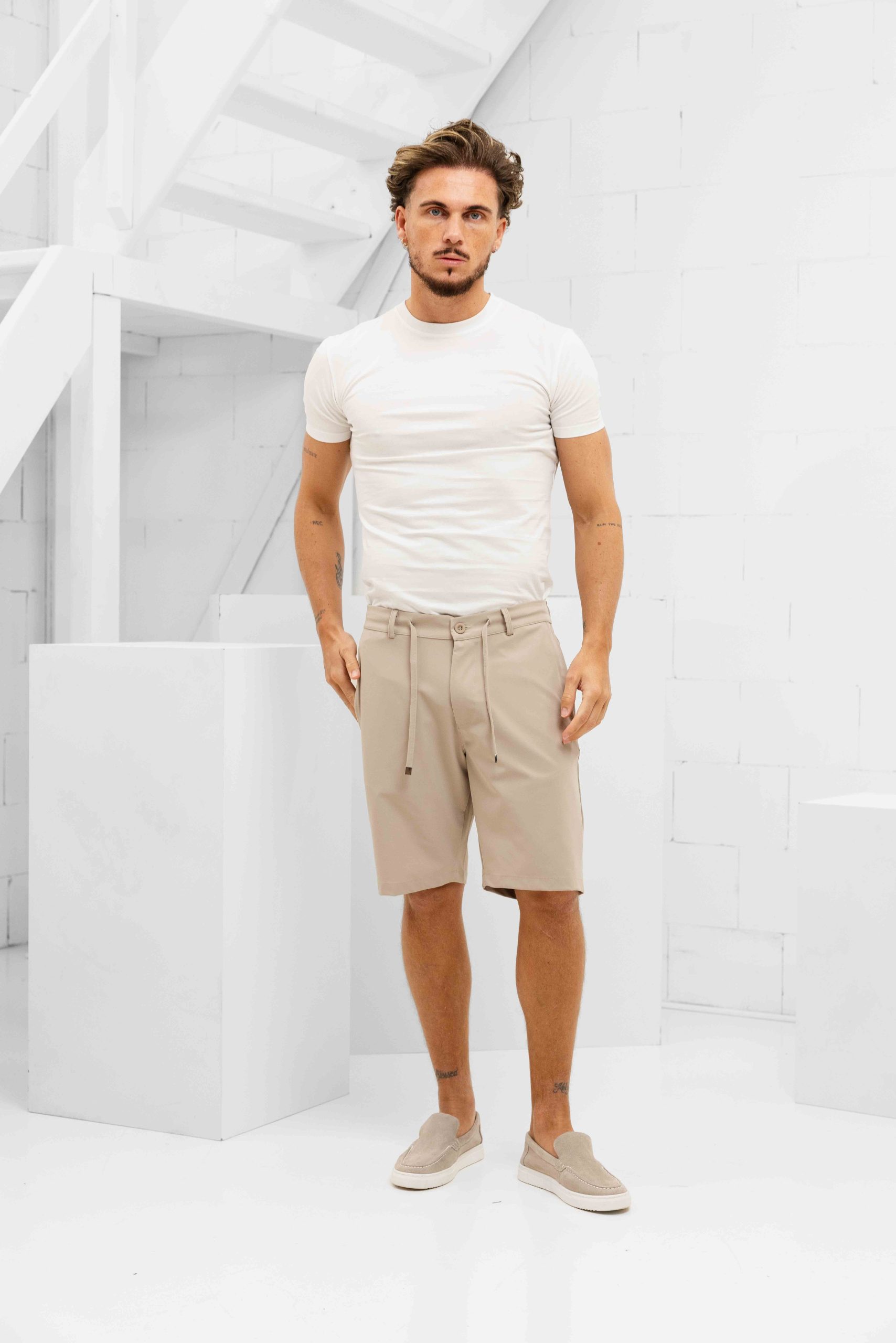 Malelions Casual Chino Korte Broek Heren Beige