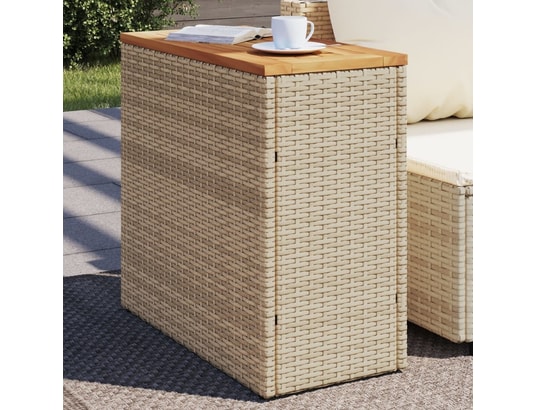 VIDAXL - Table d'appoint de jardin dessus en bois beige 58x27,5x55 cm