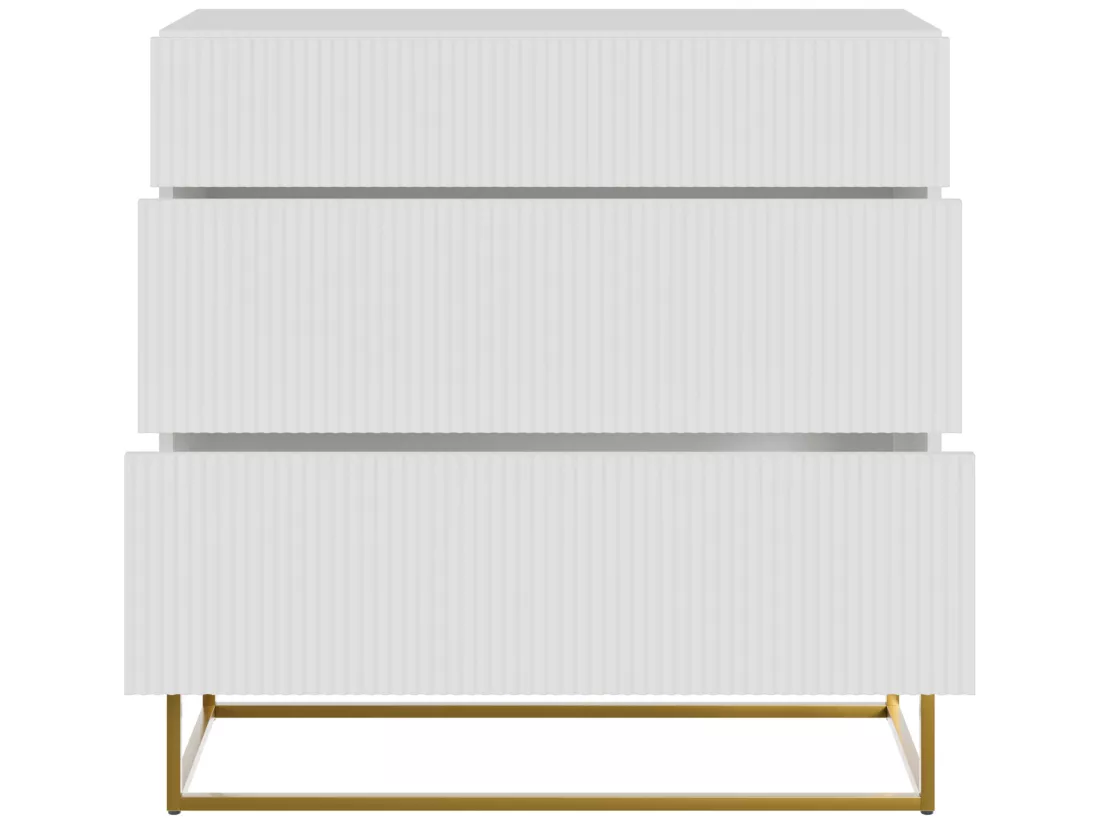 Commode avec tiroirs - 90 cm - blanc - VELDIO