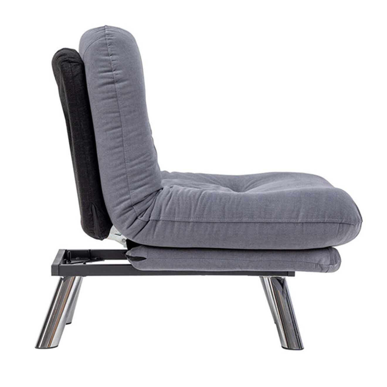 Homitis Fauteuil convertible pouf Misa gris - 120x68x26 cm