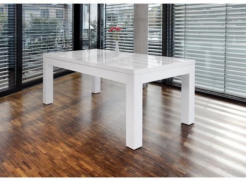 Eettafel - Hoogglans Wit - MDF - Uitschuifbaar tot 260 cm