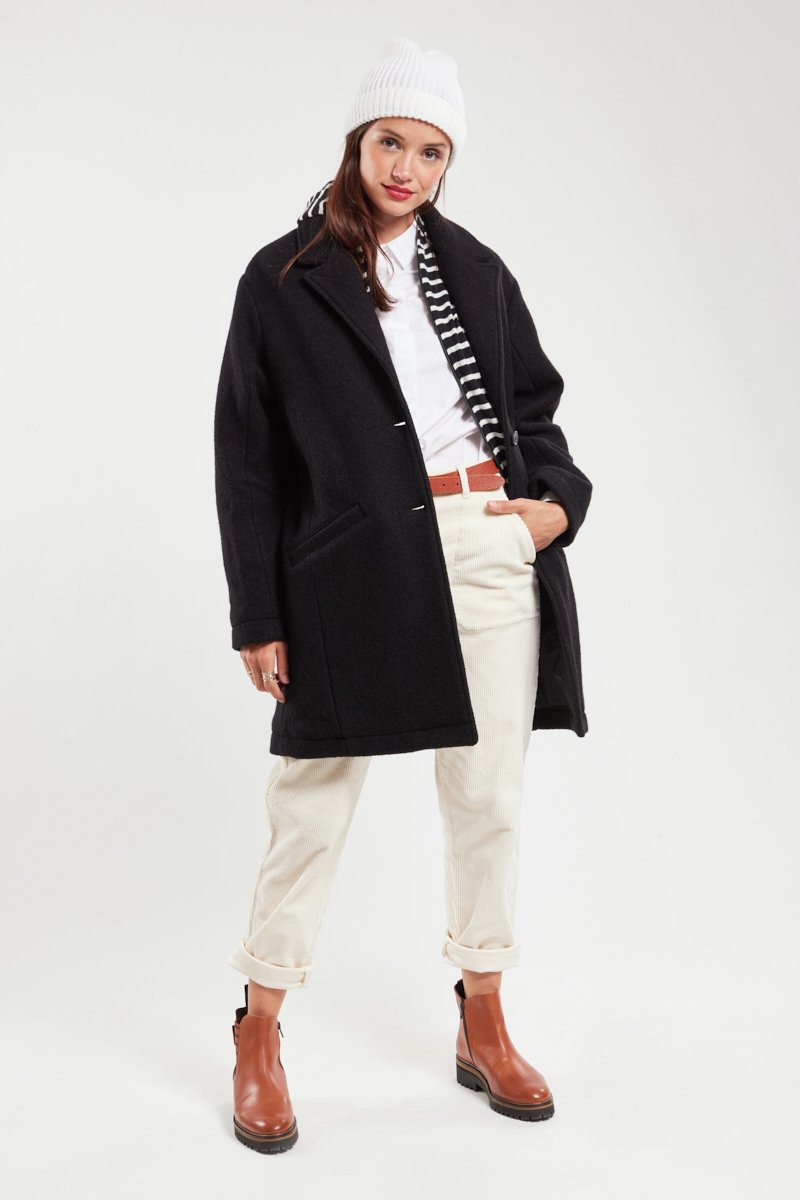 Manteau boutonné - laine bouillie