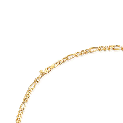 Gargantilha TOUS Chain com corrente mista e banho de ouro 18k sobre prata.