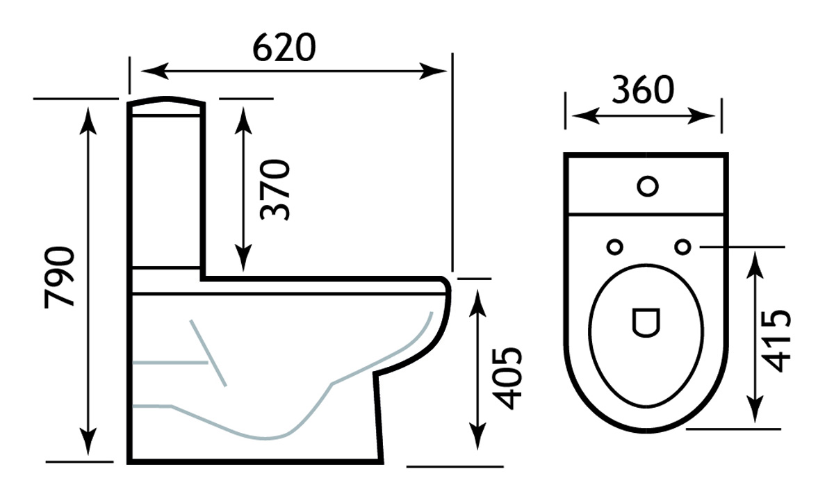 Eastbrook Dura toiletpot back to wall wit glans