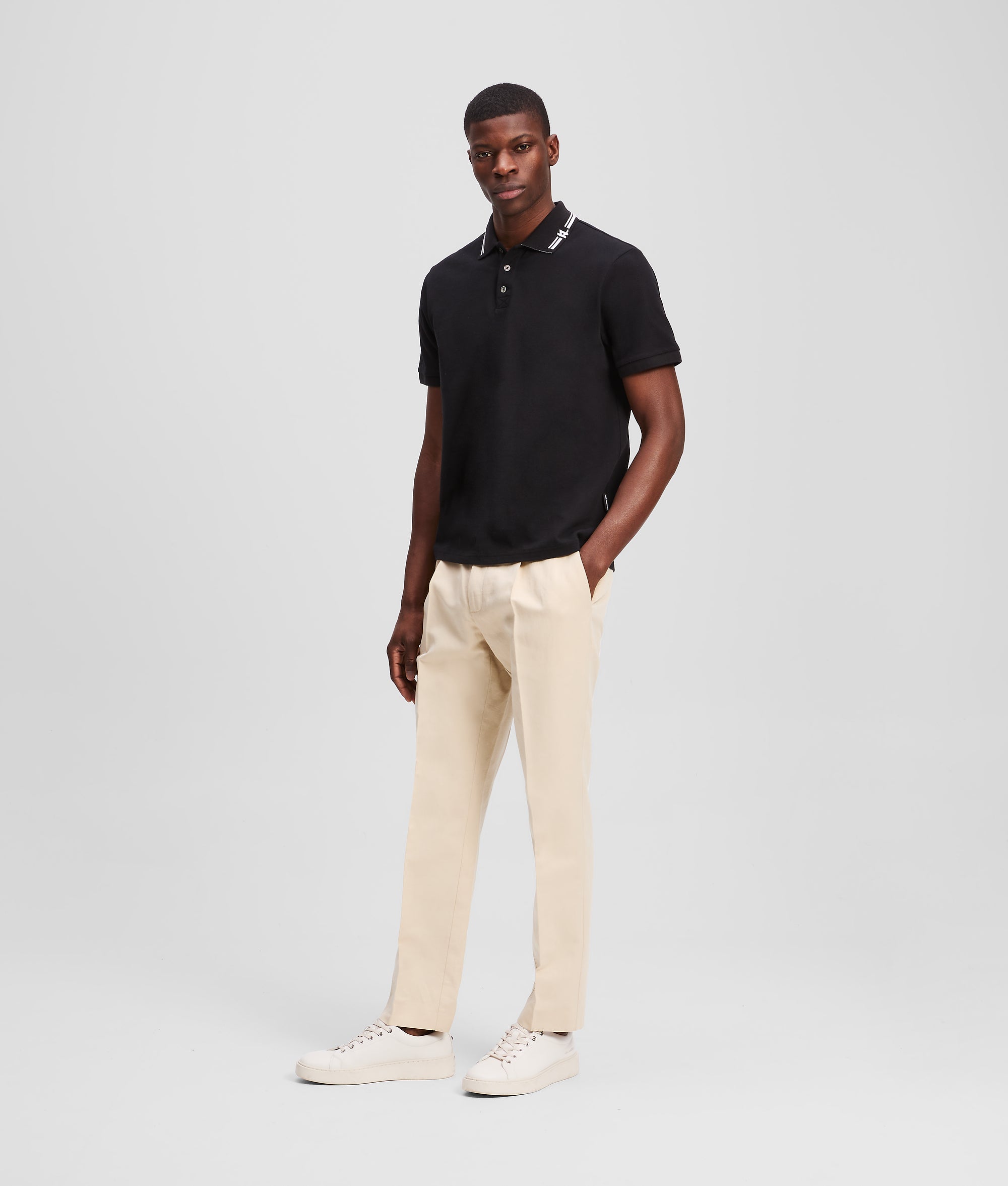 Poloshirt met contrasterende bies