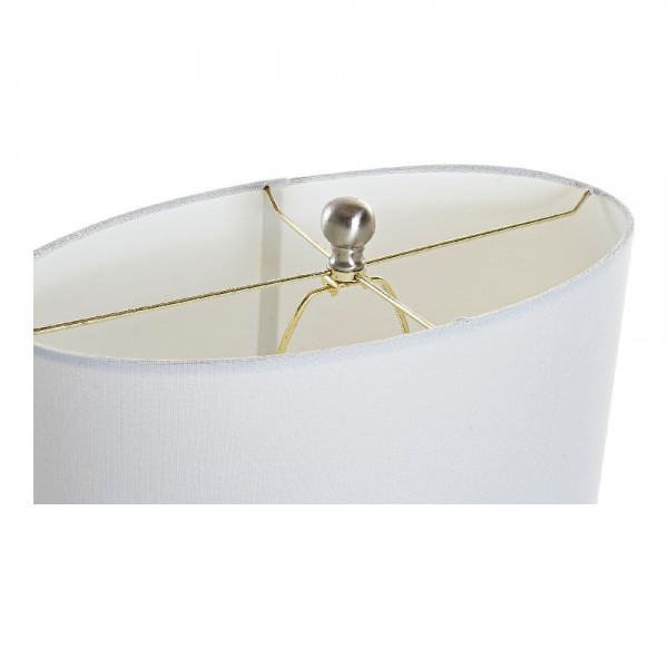 Lampe de bureau blanc argent polyester métal doré (40 x 22 x 64 cm)