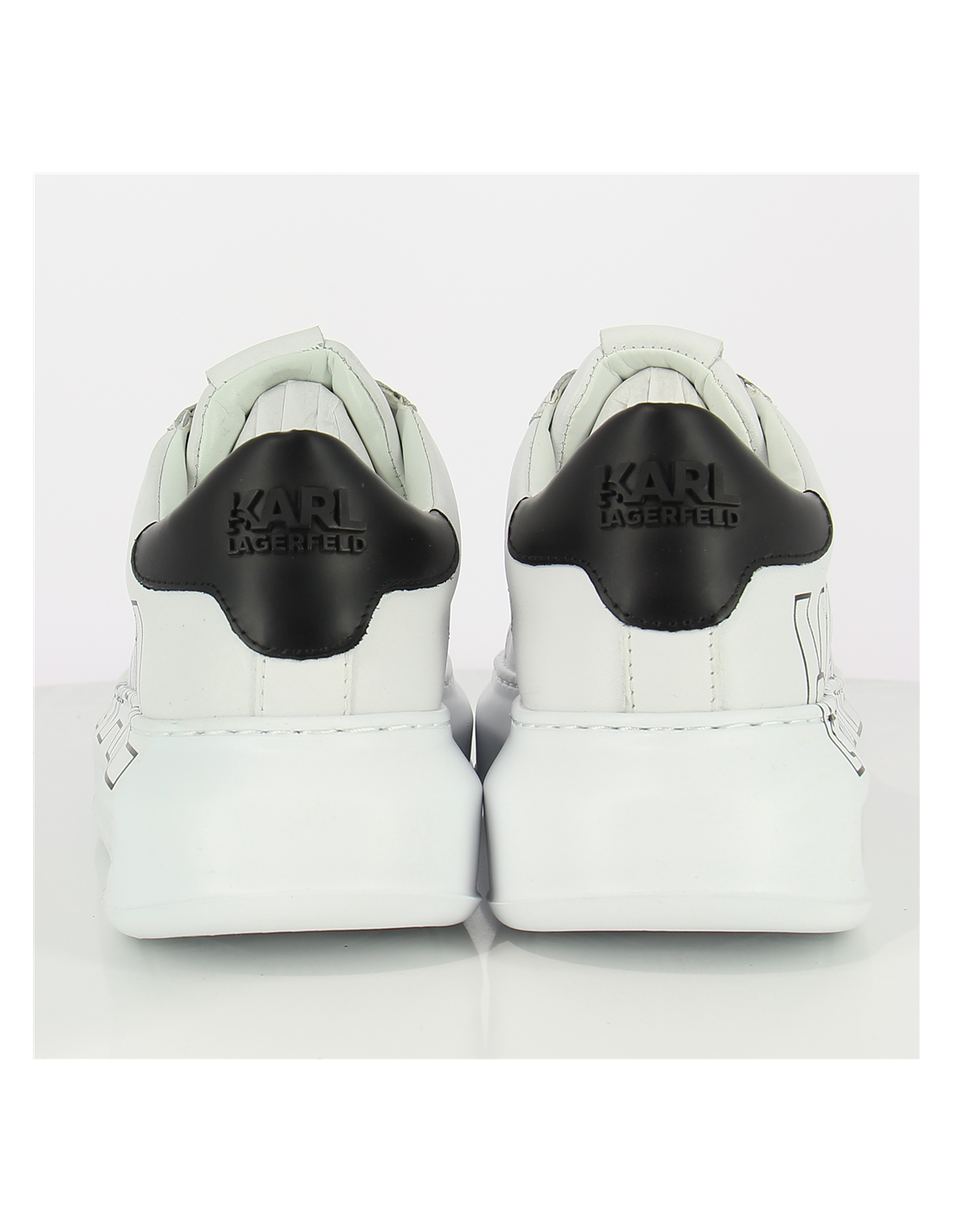 karl lagerfeld baskets de ville femme kapri karl outline logo cuir blanc