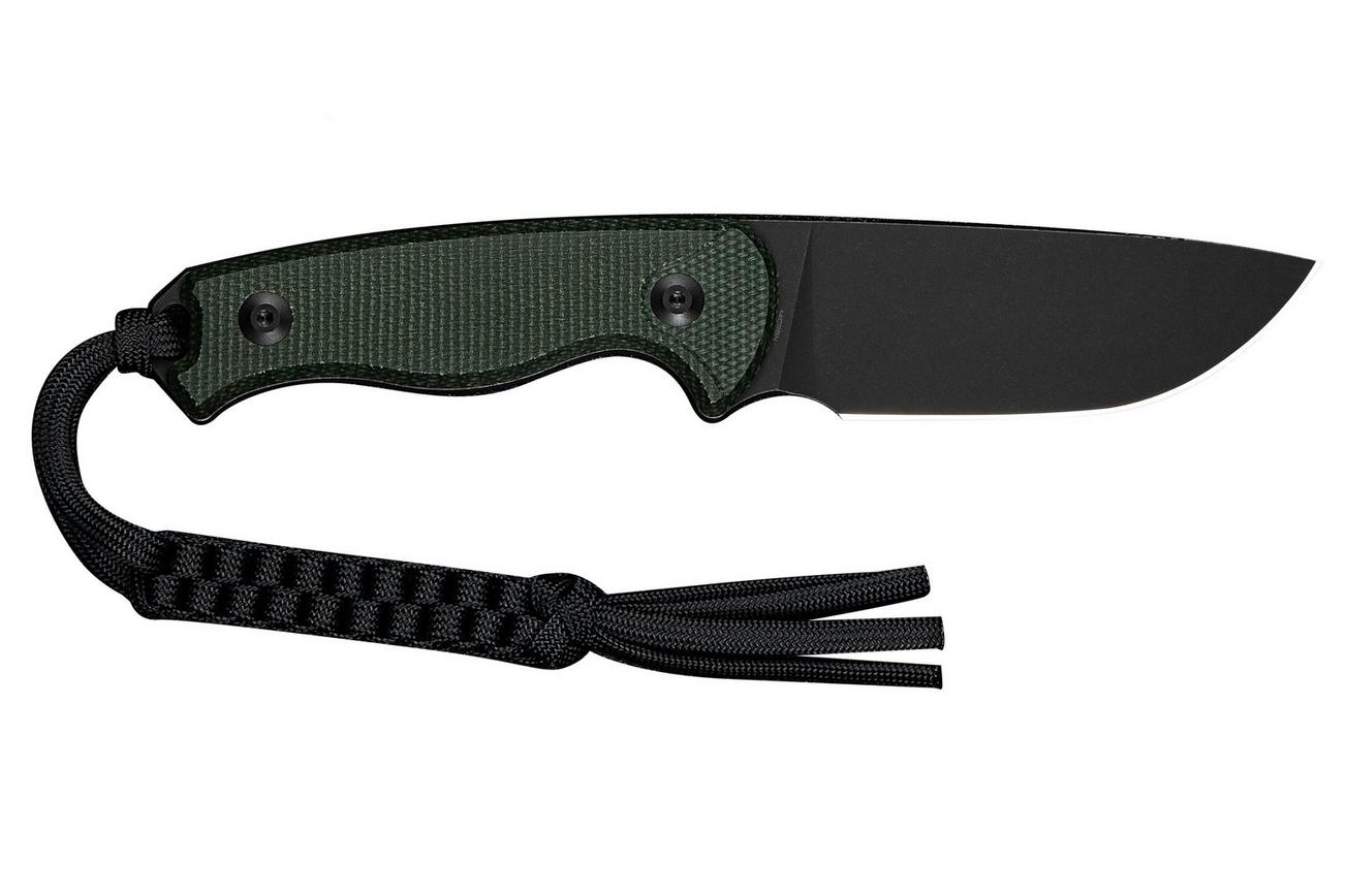 Civivi Timberbark C23094-3 Blackwashed 14C28N, Green Canvas Micarta, vaststaand mes