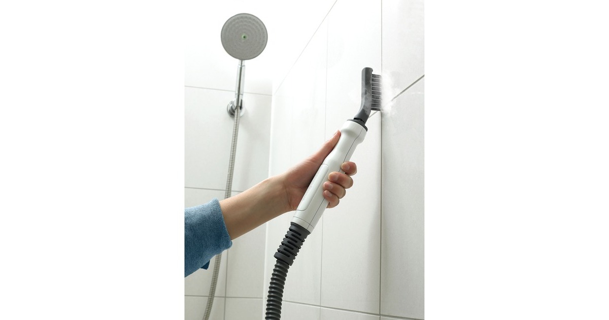 BLACK+DECKERBHSM1610DSM 1600W Steam-mop met SteaMitt, deltavoet en 15 accessoires stoomreiniger  (Wit/blauwgrijs)