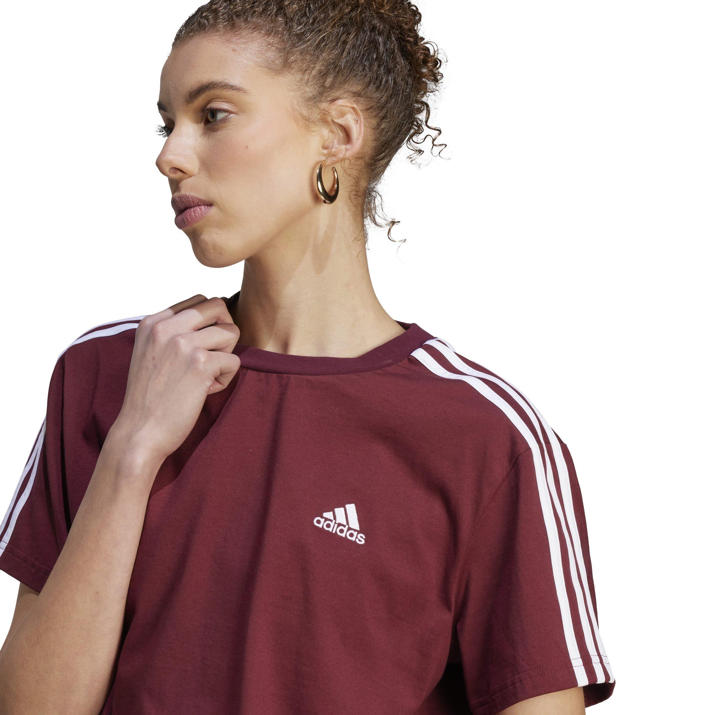 adidas Essentials 3 Stripes Single Jersey Crop Top Womens
