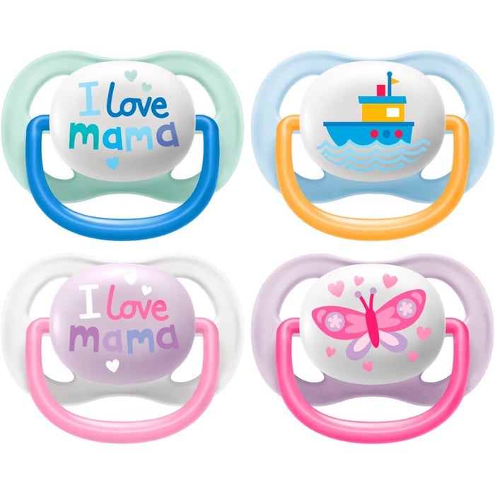 Avent Fopspeen 0-6 Mnd Happy Roze/Blauw (2 stuks)
