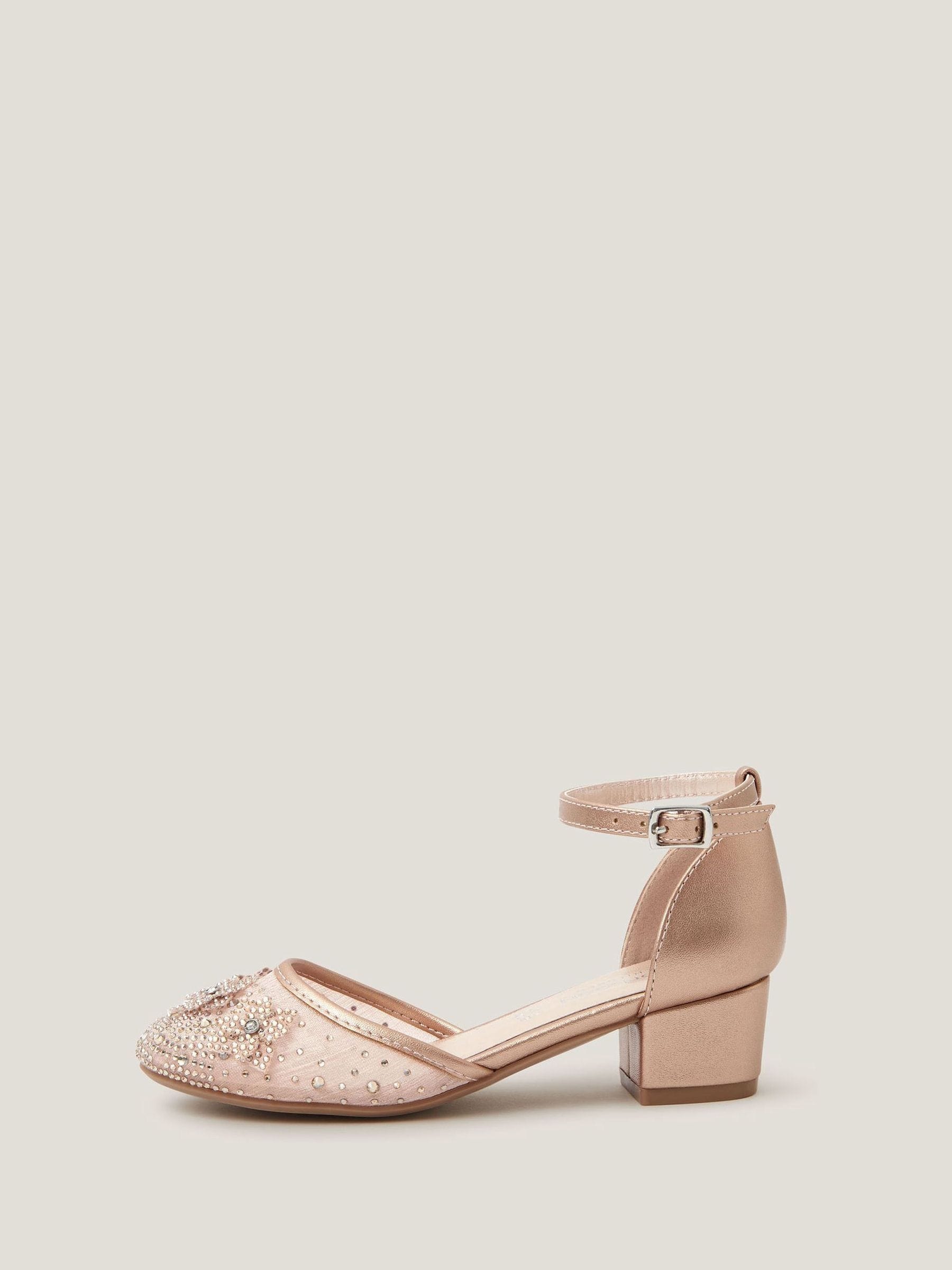Monsoon Diamanté Floral Closed Toe Heels Shoes