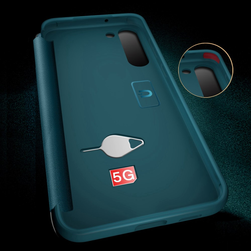 Samsung Galaxy S23 5G Leder Hülle Slim Window View Flip Case - Schwarz