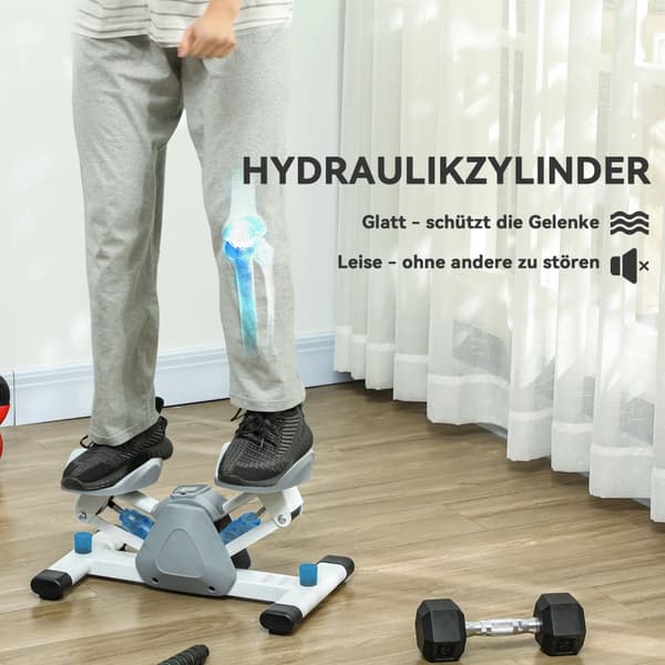 Mini stepper for hjemmet med LCD-skjerm, opp-ned stepper med sklisikre pedaler, stepper hjemmetrener opptil 100 kg, for beintrening, hjemmekontor tren