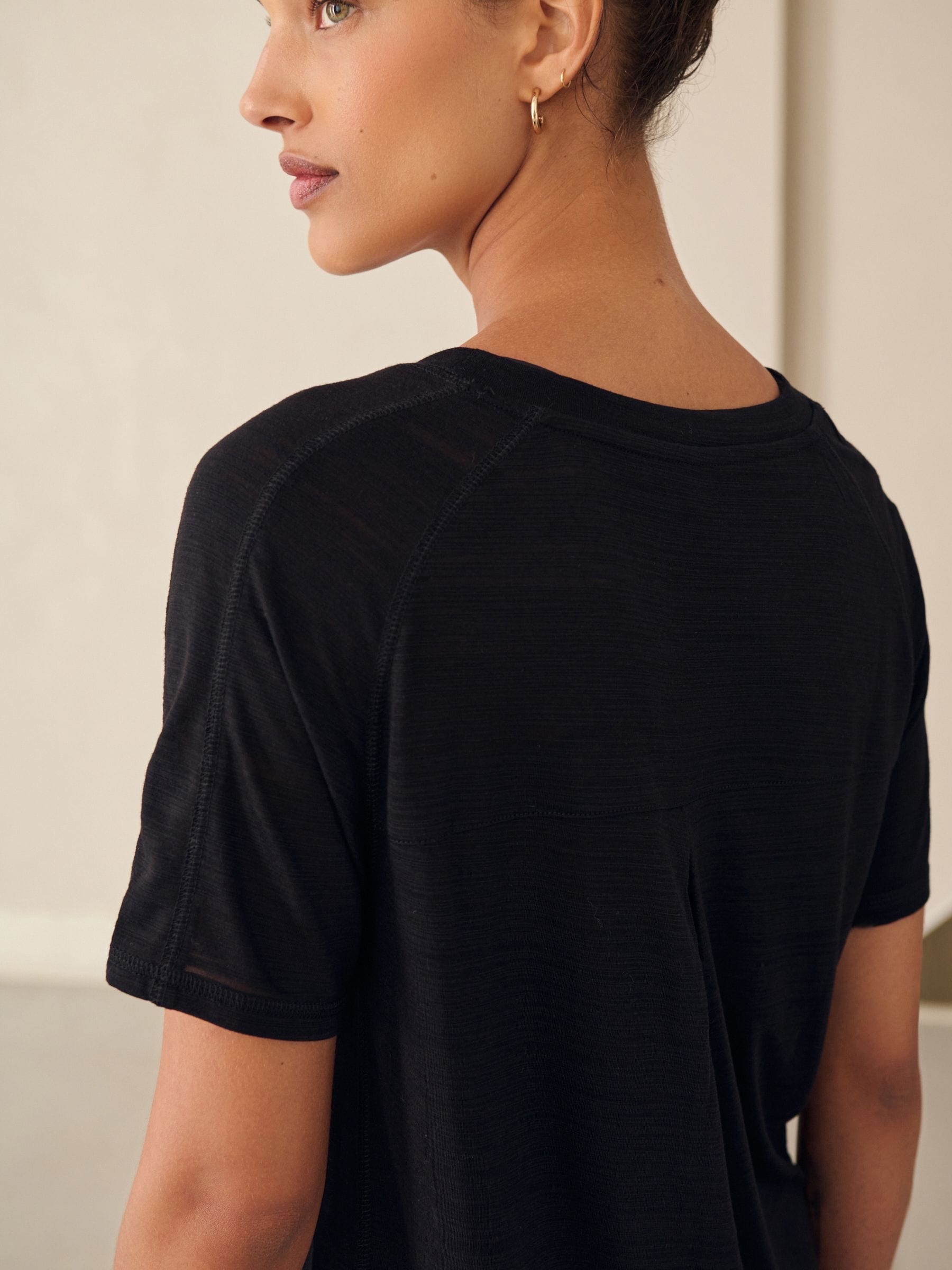 Zwart - Active Lichtgewicht T-shirt met ronde hals en korte mouwen