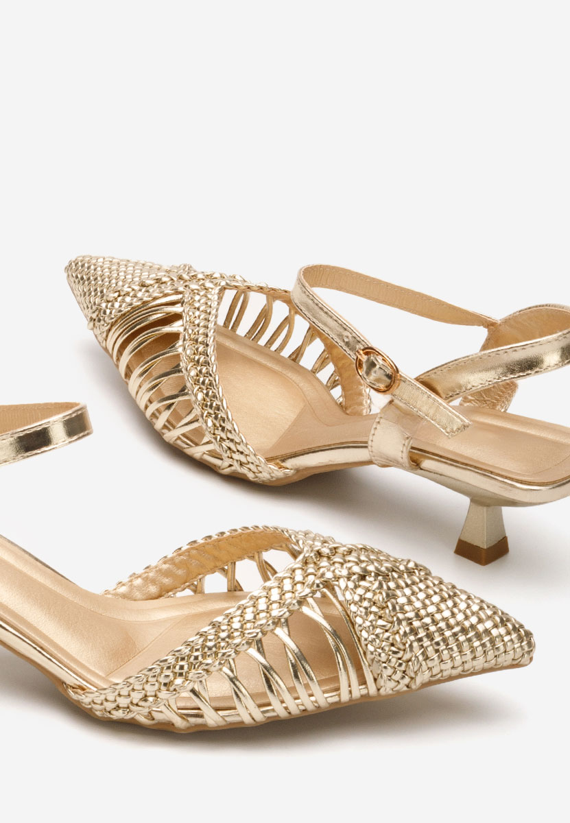 Chaussures élégantes à talon dorées Abigail