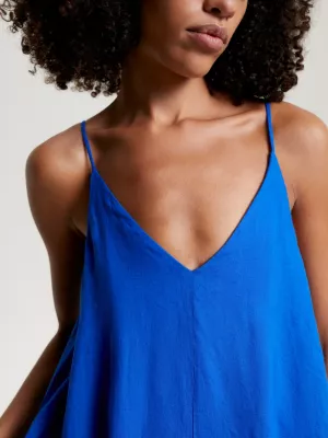 Vestido longo de linho com modelagem solta