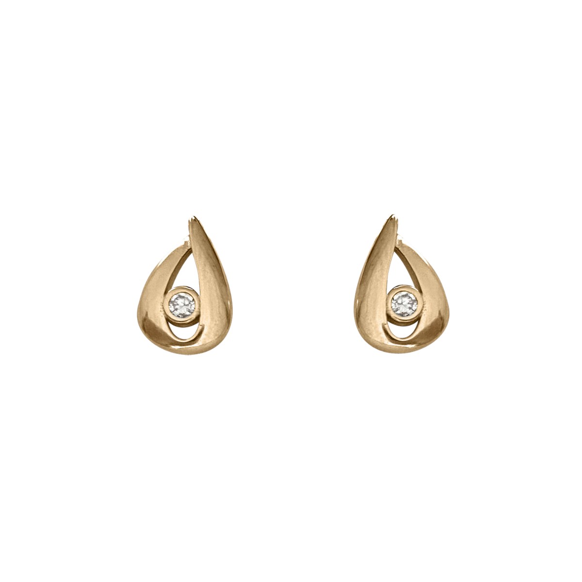 Boucles d'oreilles plaquées or avec oxyde de zirconium