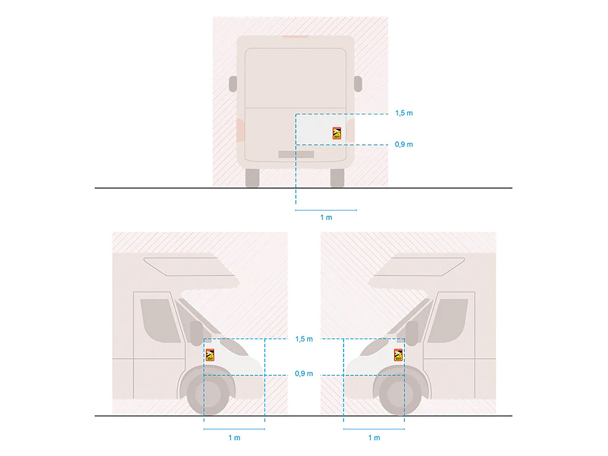 ProPlus camper attentie dode hoek - vaste sticker