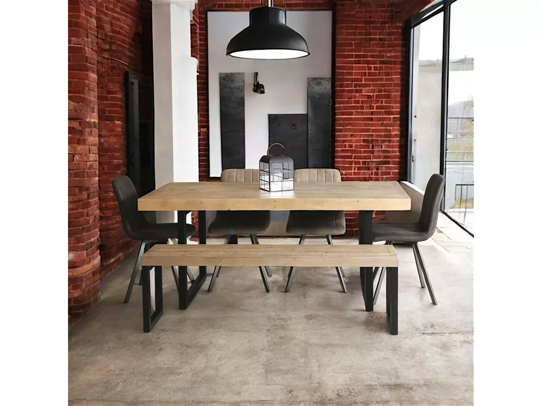 Banc de table en bois recyclé 140 cm AUCKLAND