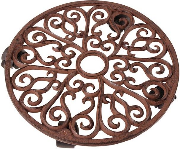 Esschert Design plantentrolley Esschert's Garden bruin D 34,5 H 6,4 cm