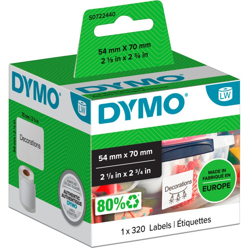 Etiquette 54 x 70 mm Dymo - Rouleau de 320