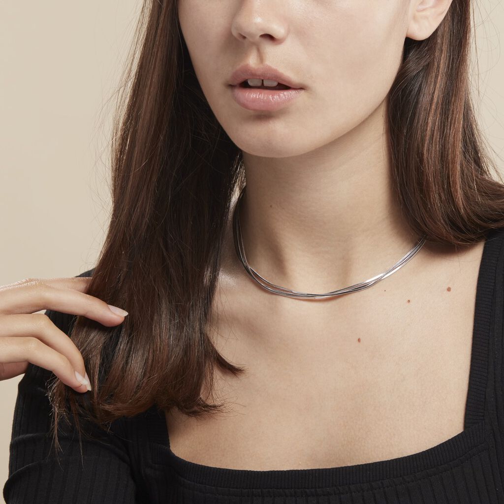 Collier Benedicta Argent Blanc