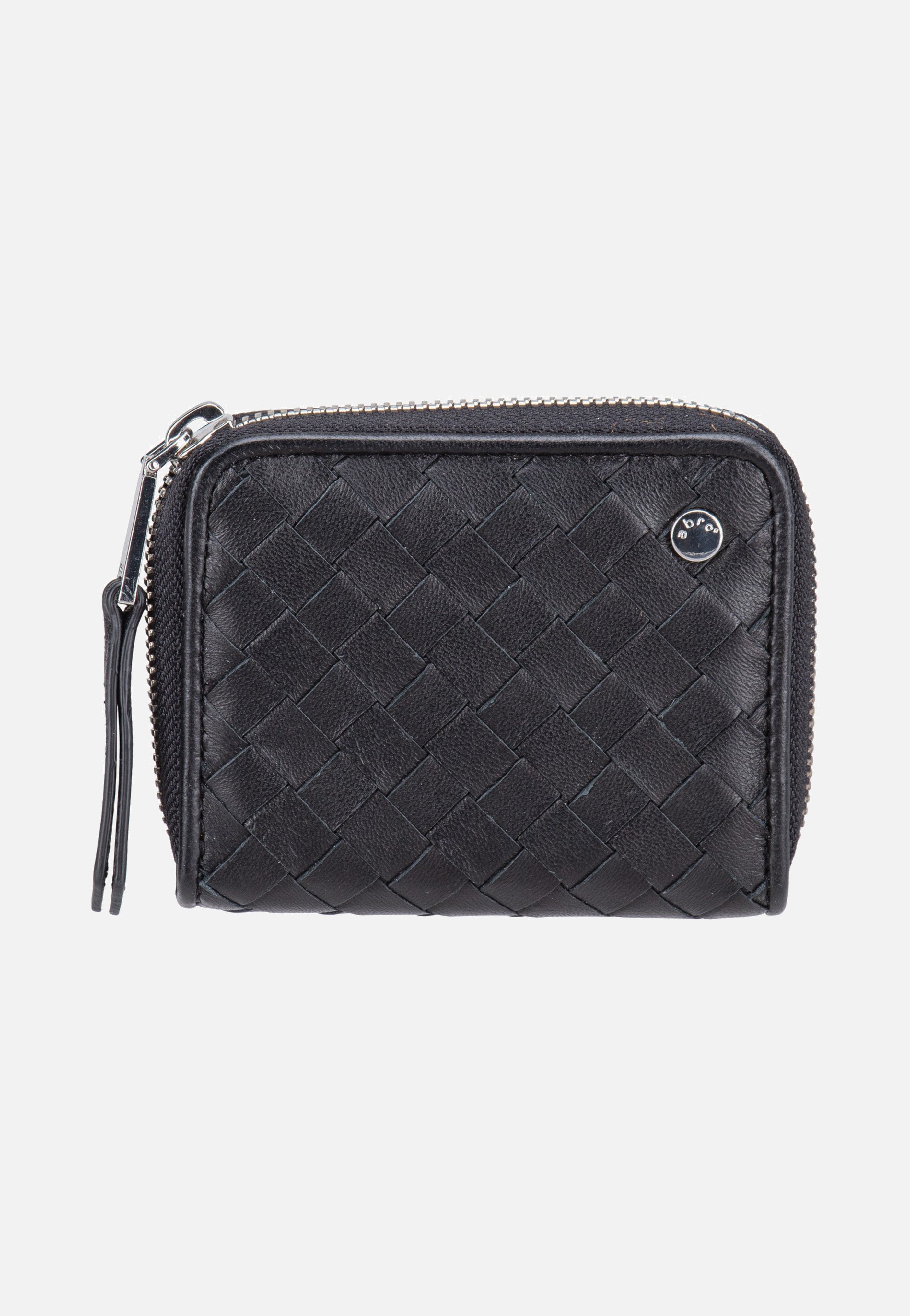 Piuma Weaving Mini Wallet Black/Nickel - Portemonnaie