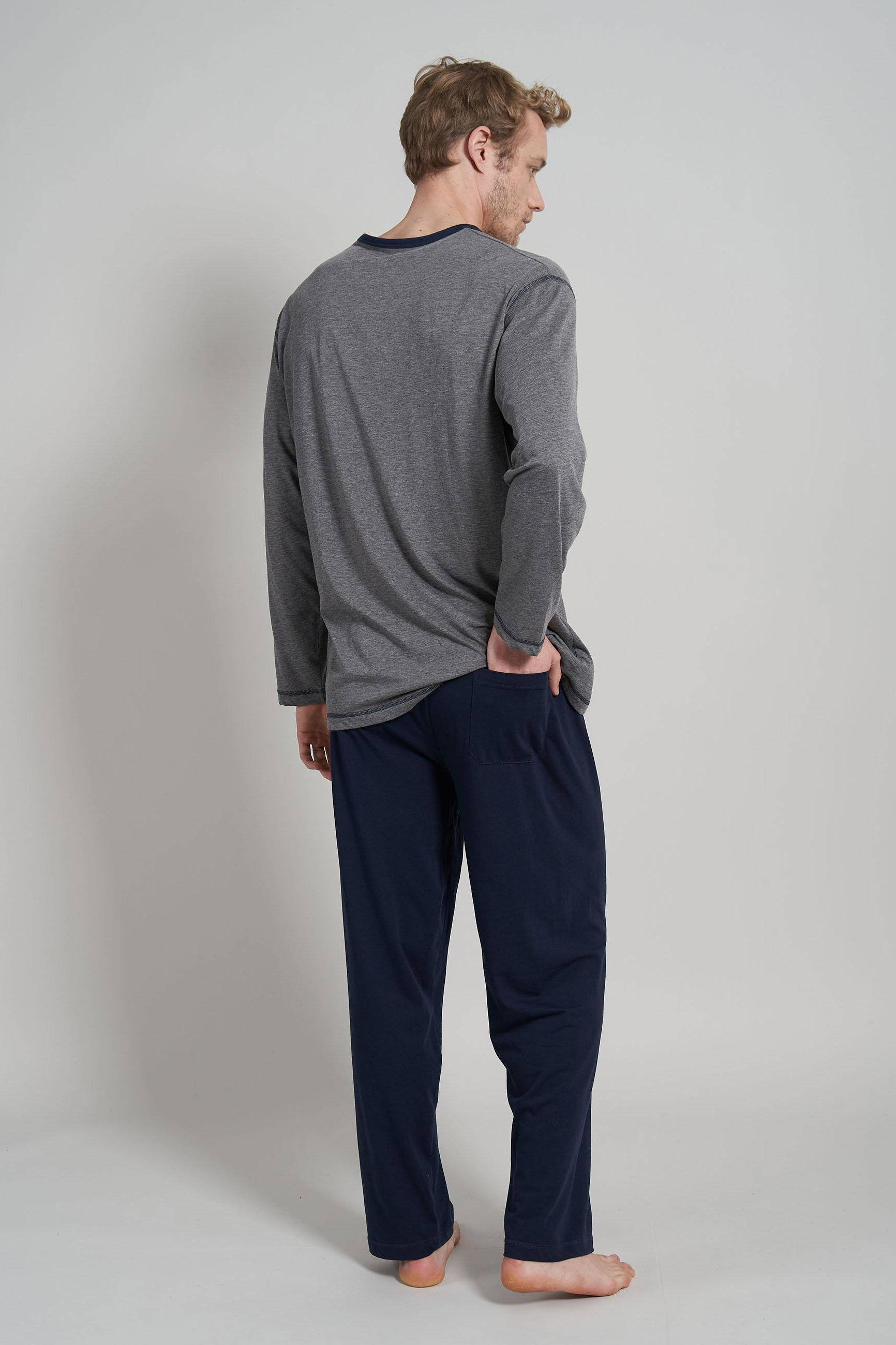 Ceceba +size pyjama met strepen donkergrijs
