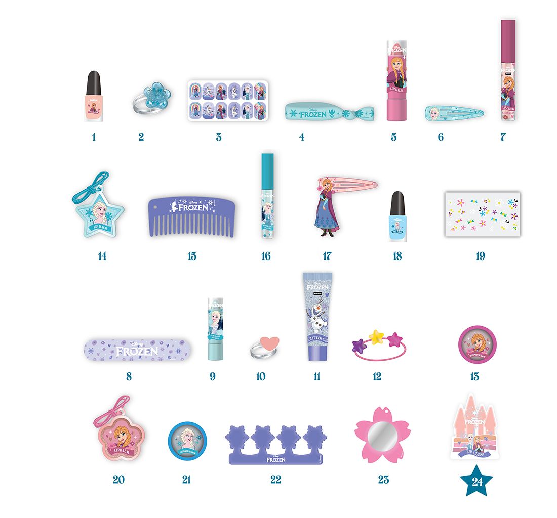 Adventskalendar 24pcs Kosmetikk Frozen The Great Outdoors
