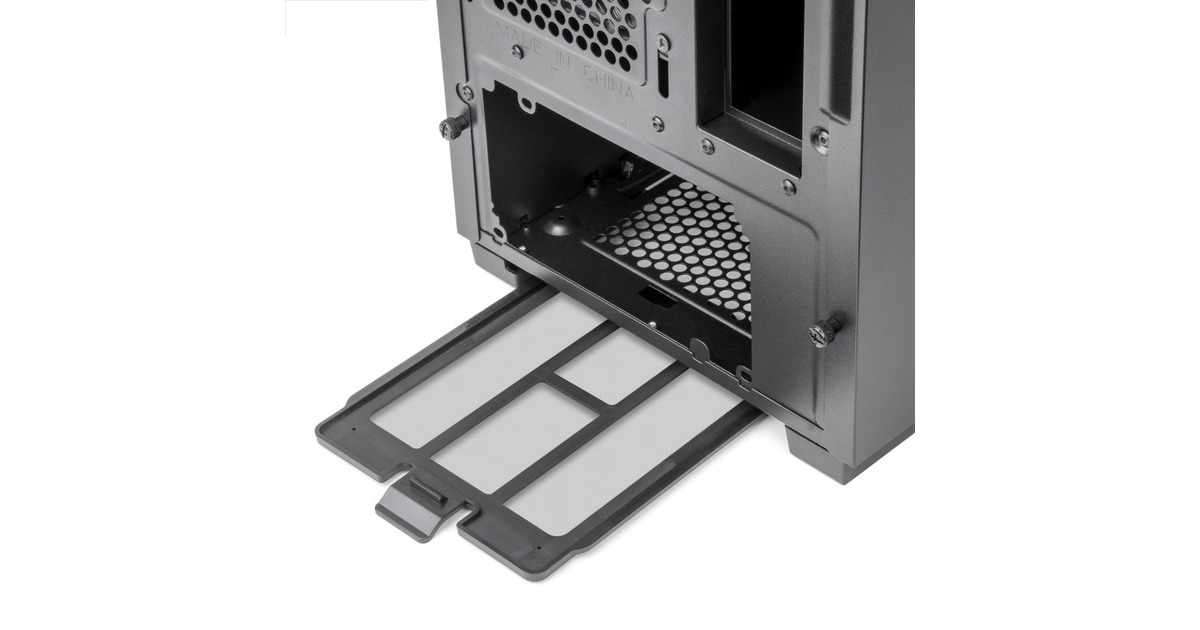 SilverStoneCS382 mini tower behuizing  (Zwart | 2x USB-A | 1x USB-C)