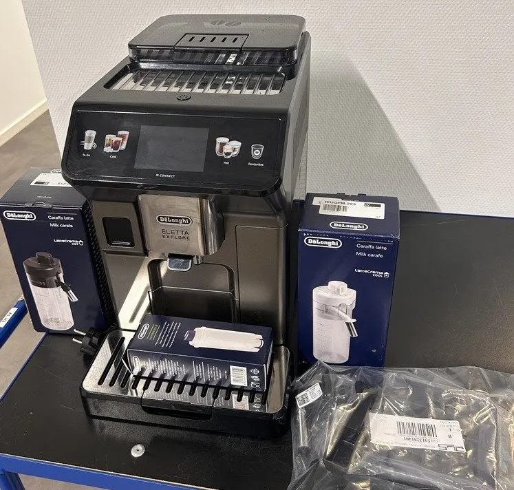 [OUTLET] - De'Longhi Eletta Explore ECAM450.86.T - Automatisk kaffemaskine med mælkeskummer - 19 bar - titan