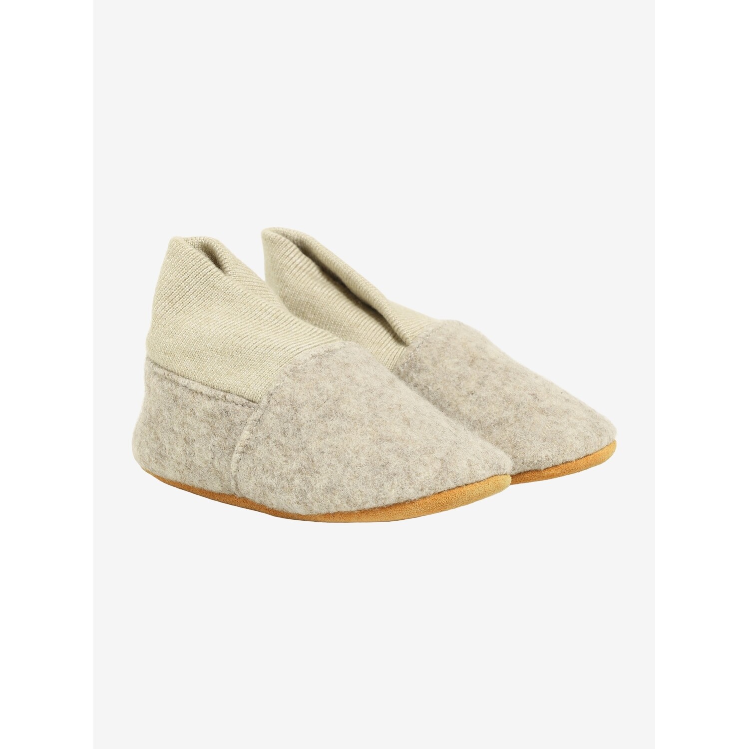 En Fant |  Wool Slippers w. Rib | Sand Melange