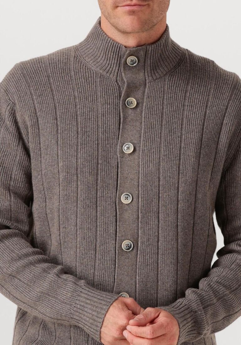 taupe gentiluomo vest cardigan 8 buttons