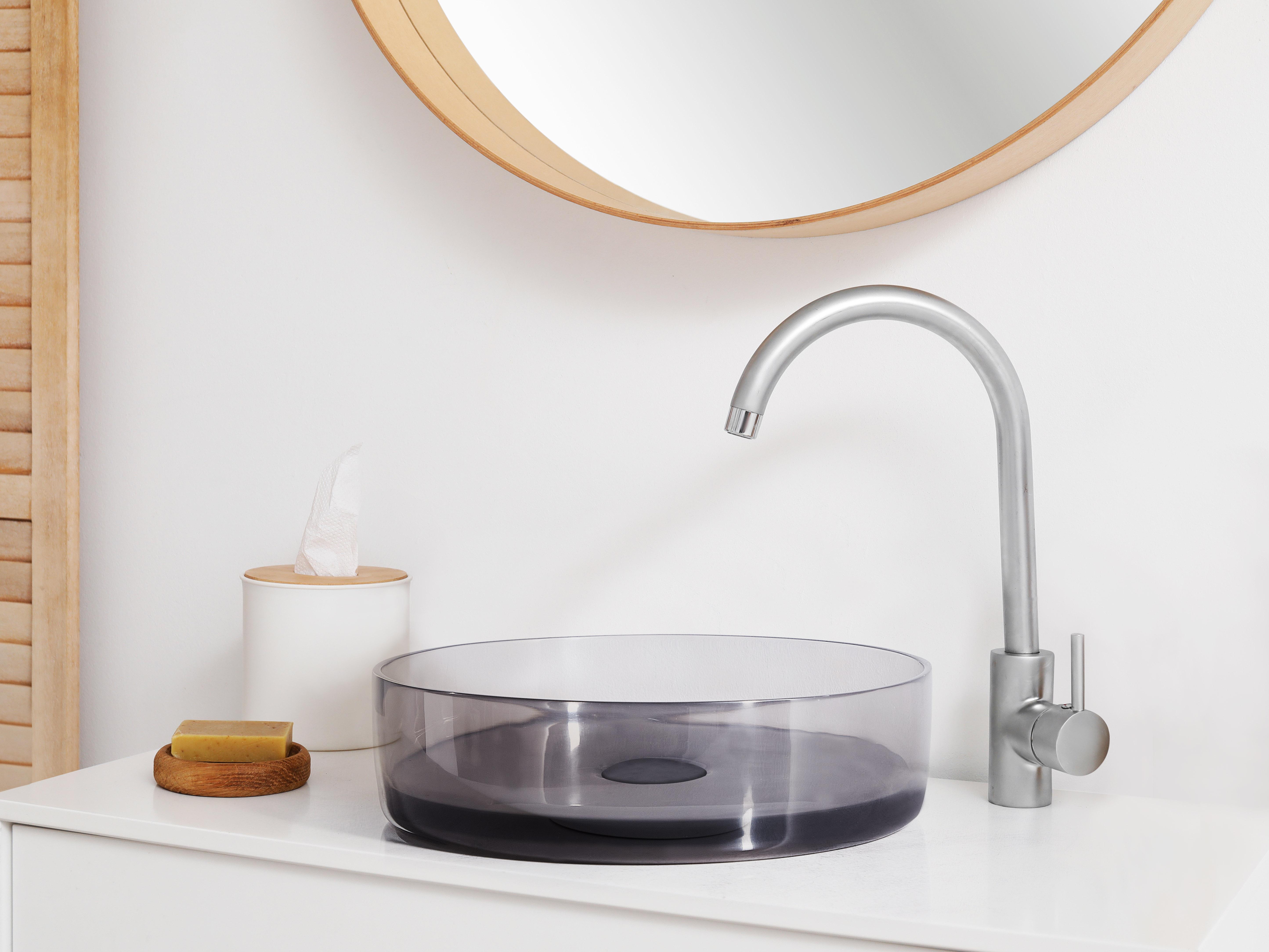 Wastafel voor aanrechtblad TOLOSA ⌀ 36 cm Solid surface Zwart