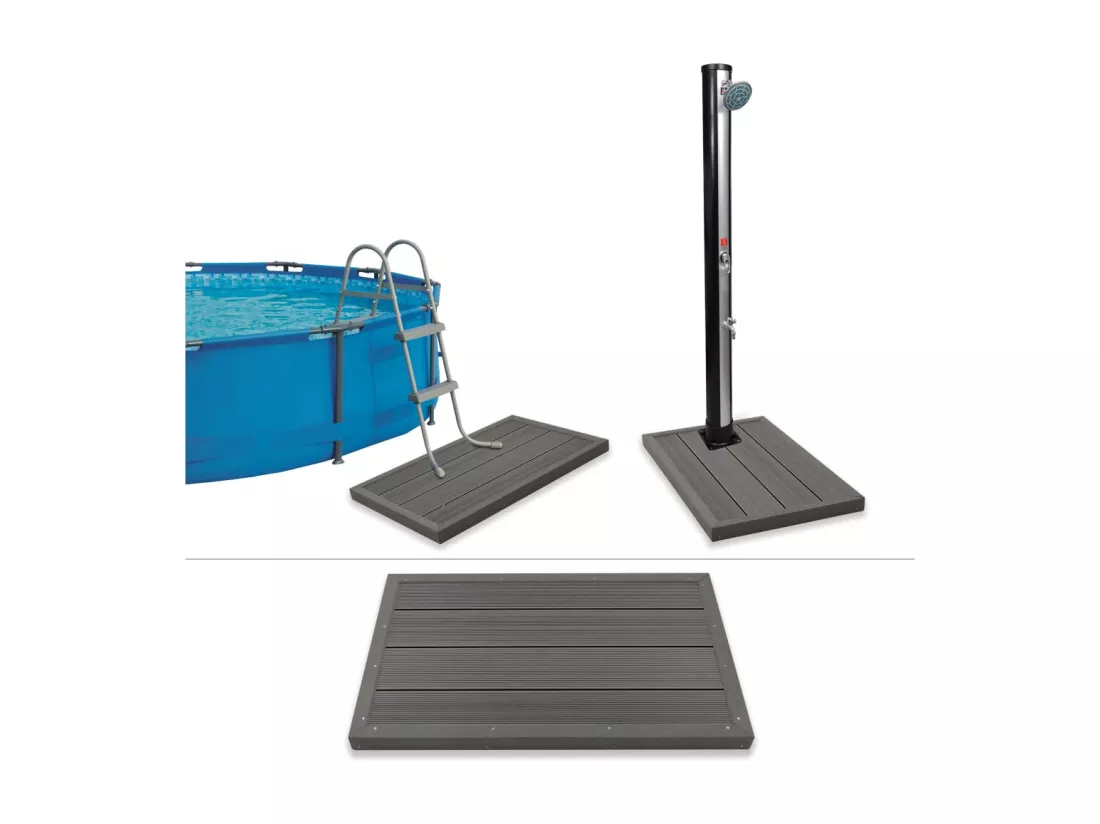 Prolenta Premium - Élément de plancher pour douche solaire/échelle de piscine WPC
