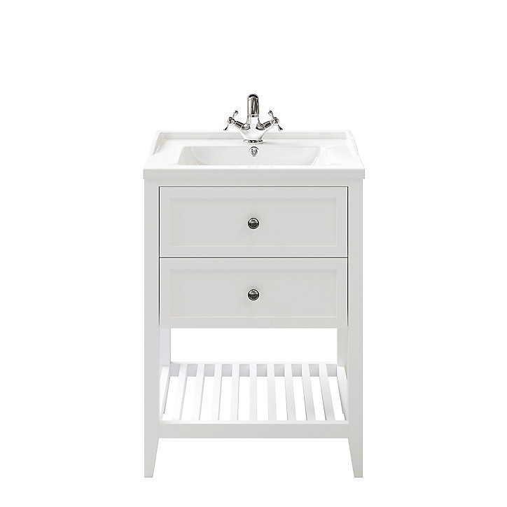 Meuble sous vasque à poser 2 tiroirs GoodHome Perma blanc 60 cm