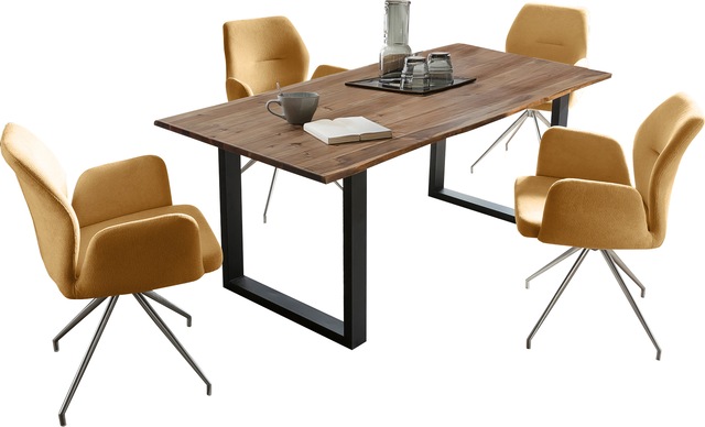 SalesFever Essgruppe »Stilvolle Sitzgruppe« Set, 5 Stk. tlg. Tischplatte behandelt mit OSMO Hartwachs-Öl in seidenmattem Finish