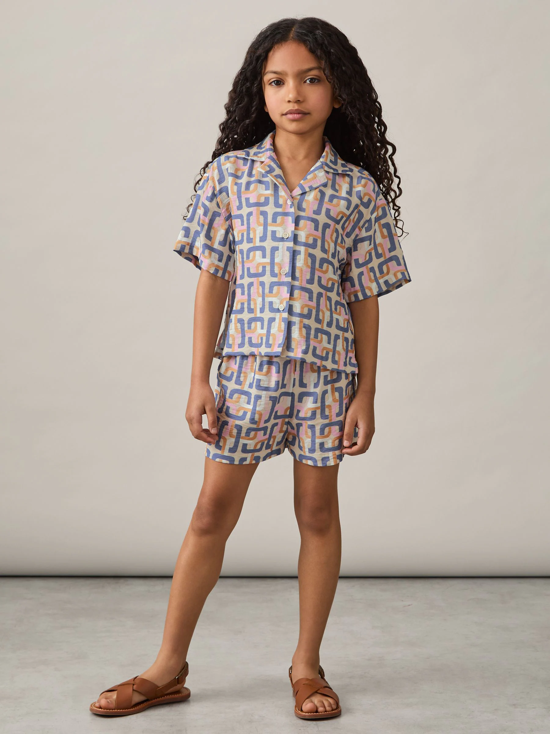 Reiss Eva Geometric Chain Print Shorts