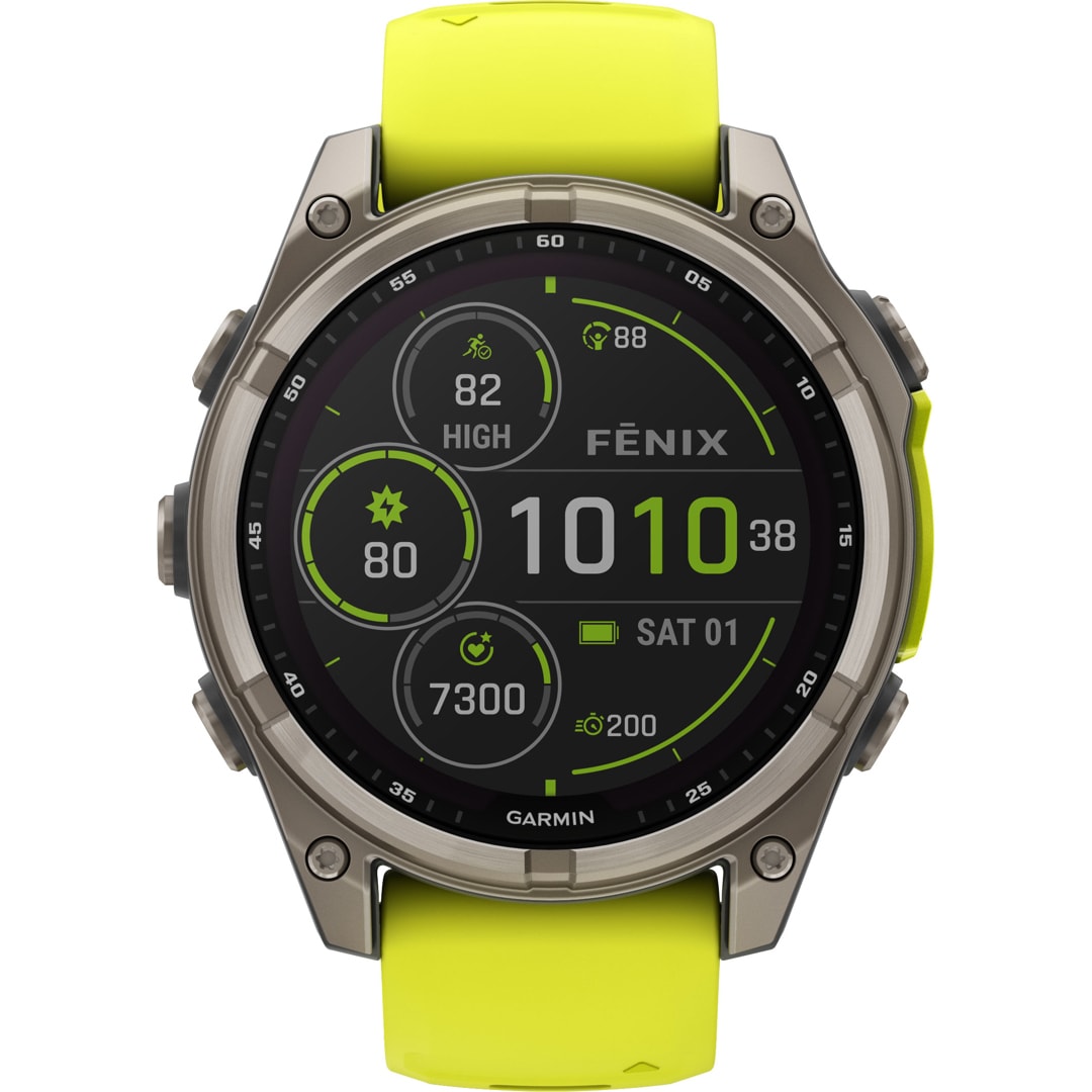 Garmin Fenix 8 - 47mm SOLAR Sapphire Graphit / Gelb