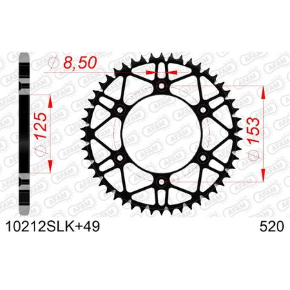 Couronne AFAM SLK ACIER 520 ANTI-BOUE 49 DENTS - Noir / Multicolore
