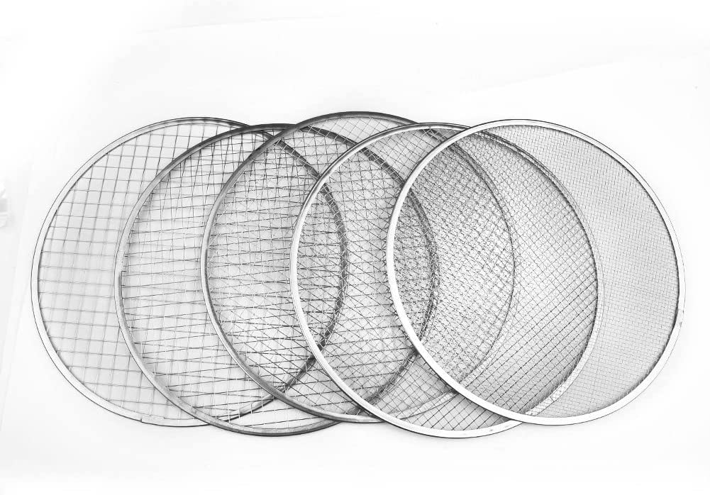 (Ø30cm) 5in1 Edelstahl Garten Sieb Saatgut Bodensieb für Erde / Steine / Kompost / Unkraut / Schotter - Silber