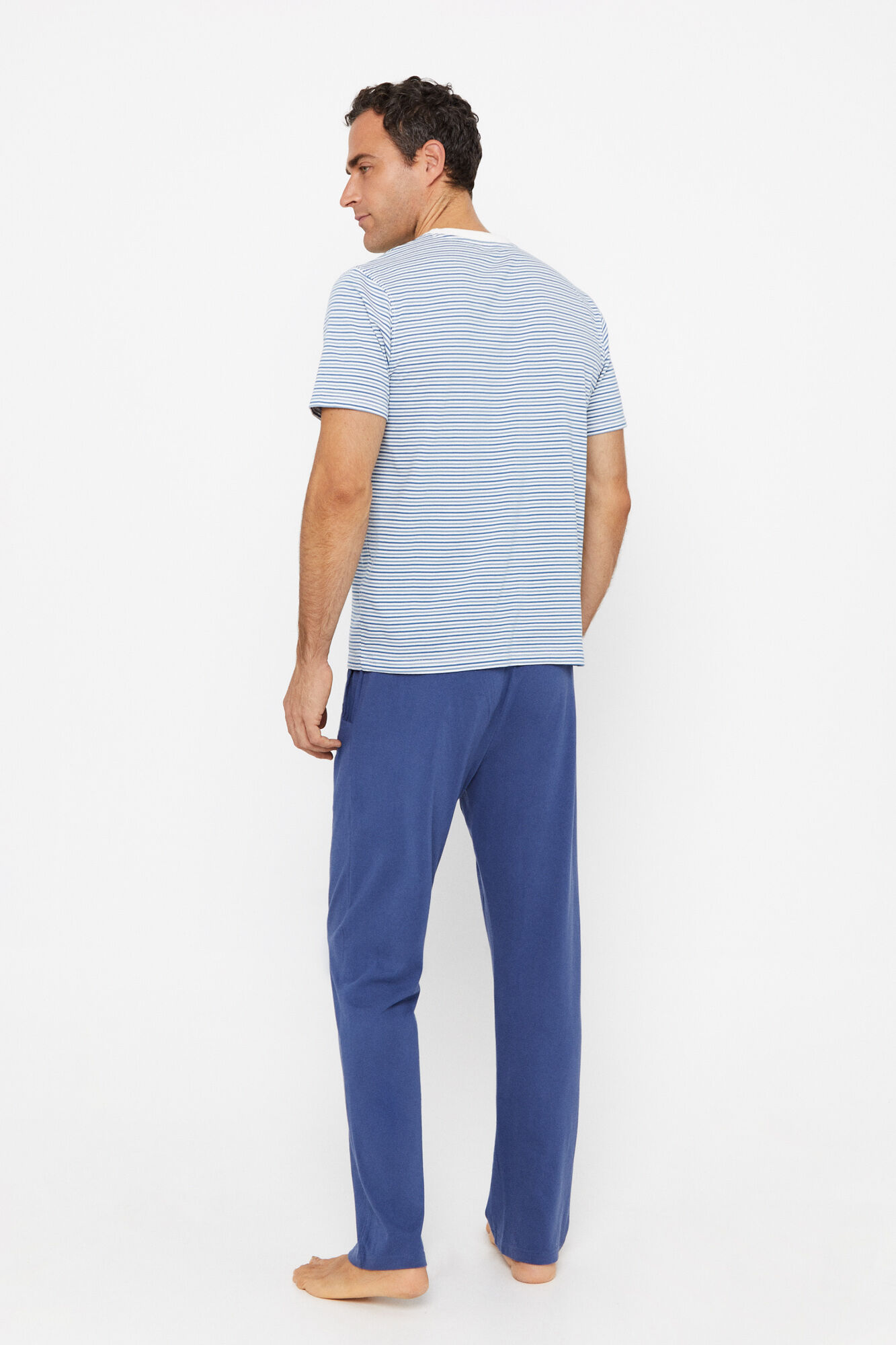 Conjunto de pijama de malha - Azul