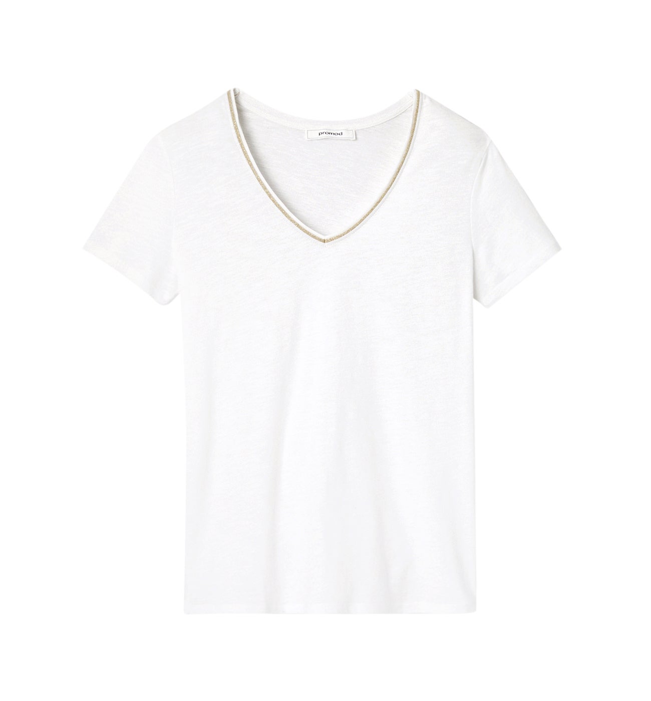T-shirt col V Femme - Blanc